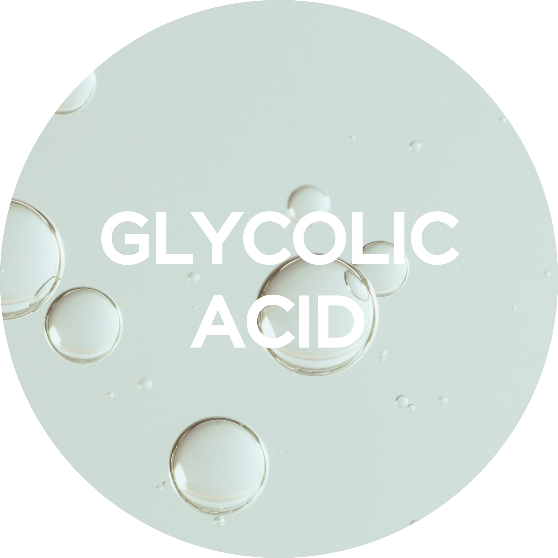 Glycolic Acid under microscope in circle