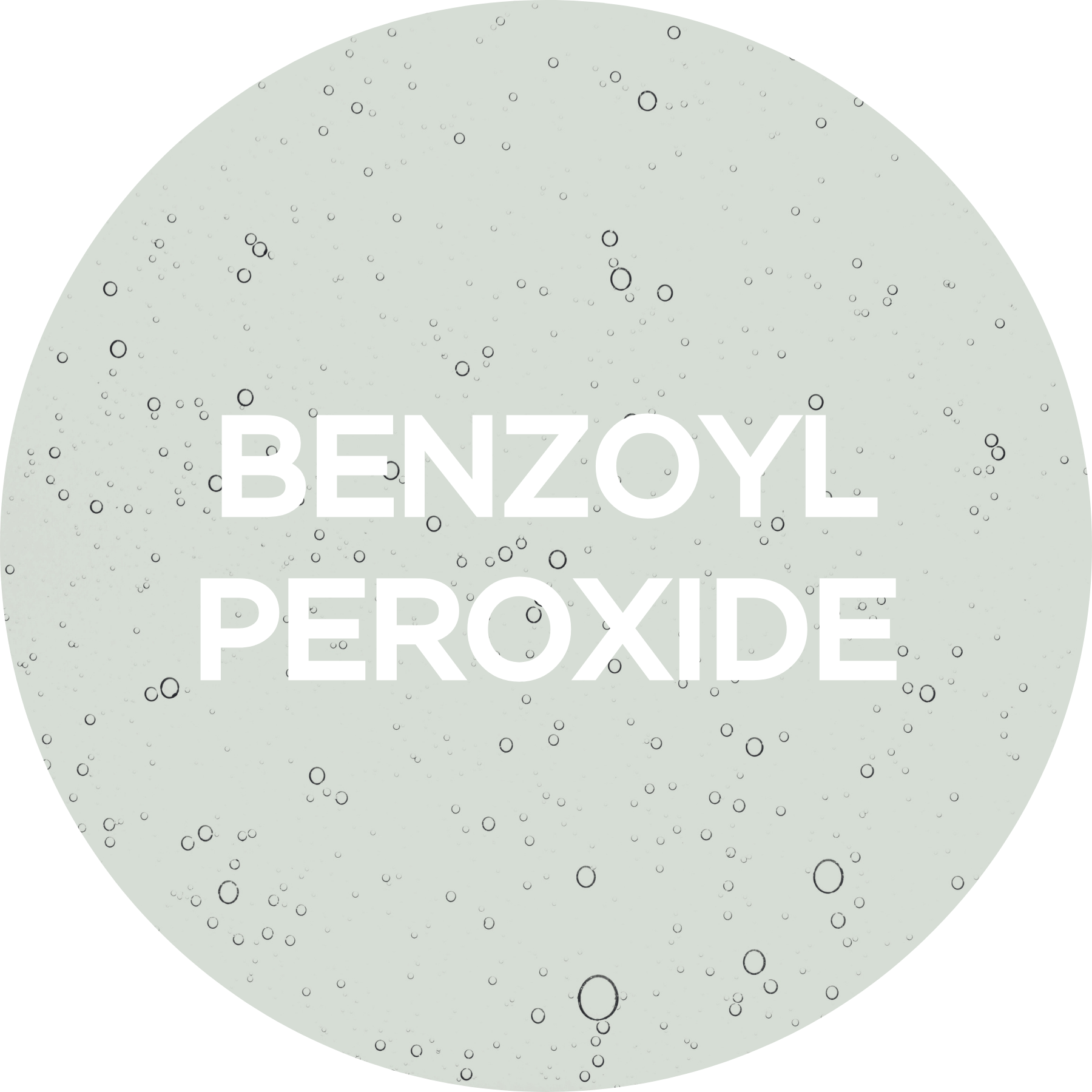 Benzoyl Peroxide under microscope in circle