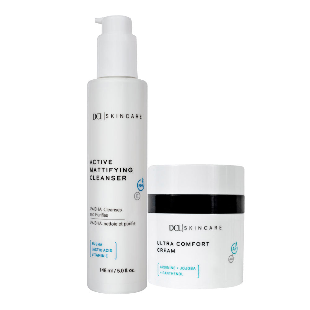 Acne Wash and Moisturizer with Active Mattifying Cleanser and Ultra Comfort Cream